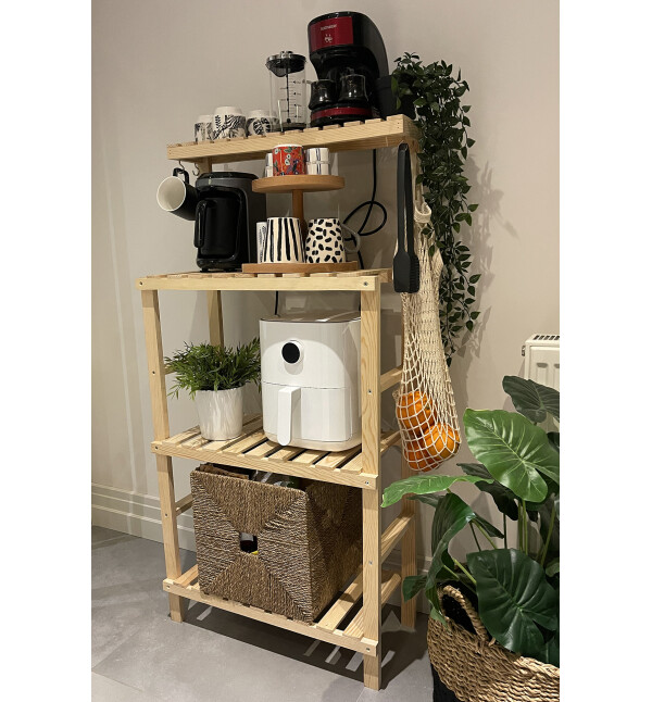 Mutfak Dolabı Natural Ahşap Mutfak Banyo Rafı Çok Amaçlı Banyo Düzenleyici Banyo Dolabı Raf Mob184