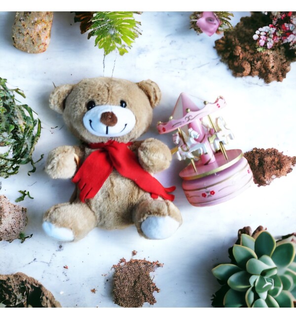 Peluş Ayıcık ve Atlı Karınca Müzik Kutusu