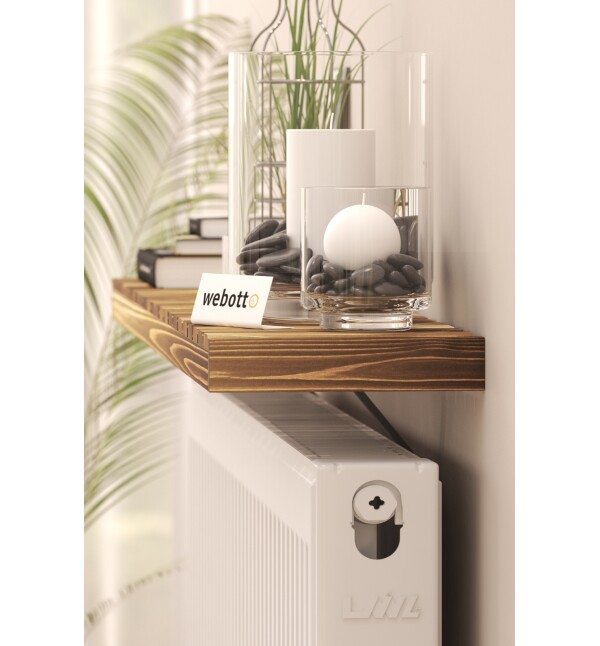 Petek Üstü Uçan Raf Dresuar Duvara Montajsız Kalorifer Peteği Üstü Ykm Raf 100x18cm Mob209