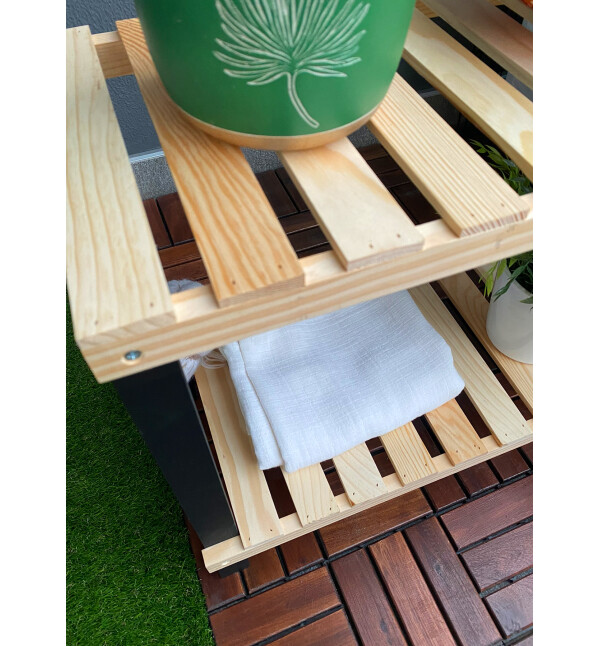 Premium Serisi Masif Ahşap 2 Katlı Ayakkabılık Ahşap Dresuar Mob145