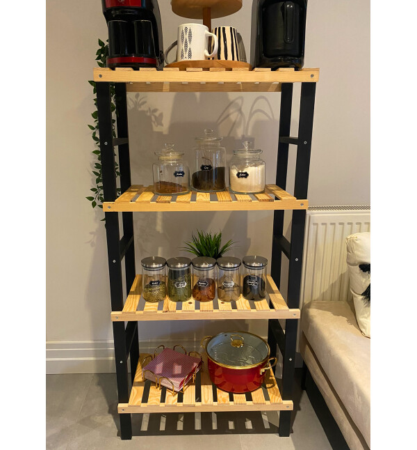 Premium Serisi Masif Ahşap Mutfak Dolabı Banyo Dolabı Çok Amaçlı Organizer Banyo Düzenleyici Mob143