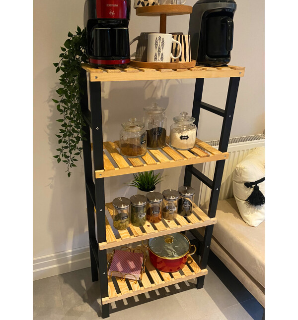 Premium Serisi Masif Ahşap Mutfak Dolabı Banyo Dolabı Çok Amaçlı Organizer Banyo Düzenleyici Mob143