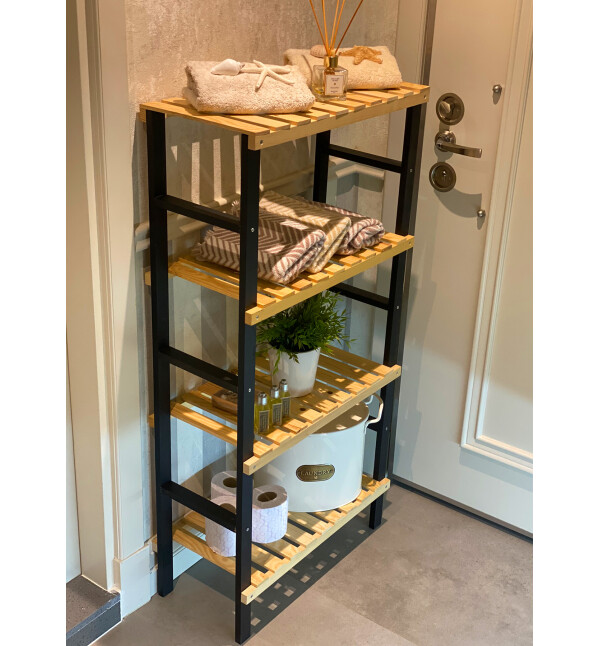 Premium Serisi Masif Ahşap Mutfak Dolabı Banyo Dolabı Çok Amaçlı Organizer Banyo Düzenleyici Mob143