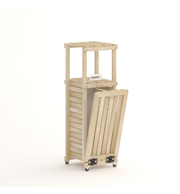 Tekerlekli Kirli Sepeti Banyo Dolabı 2 Raflı Çamaşır Sepeti Banyo Düzenleyici Organizer nat mob202