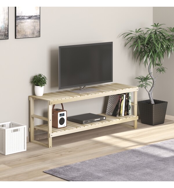 Tv Sehpası Raflı Tv Ünitesi Televizyon Sehpası Natural mob194