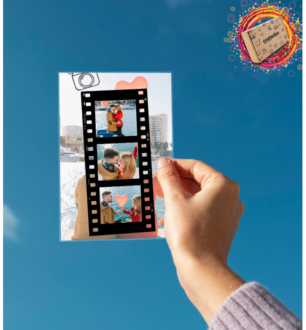 Kişiye Özel 4 Fotoğraflı Film Şeridi Masaüstü Plak Fotoğraf Çerçevesi