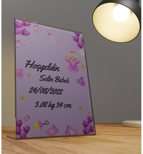  Kişiye Özel Fotoğraflı Kendin Tasarla İsimli ve Mesajlı Spotify Şarkı Barkodlu Kız Bebek Doğum Günü Hediyesi Doğum Günü Parti Masa Süsü Fotoğraf Çer