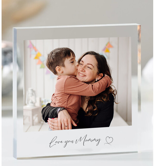 Kişiye Özel Fotoğraflı ve Mesajlı Polaroid Tasarım Akrilik Kare Fotoğraf Çerçevesi