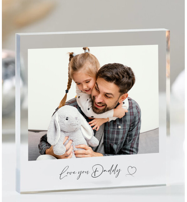 Kişiye Özel Fotoğraflı ve Mesajlı Polaroid Tasarım Akrilik Kare Fotoğraf Çerçevesi