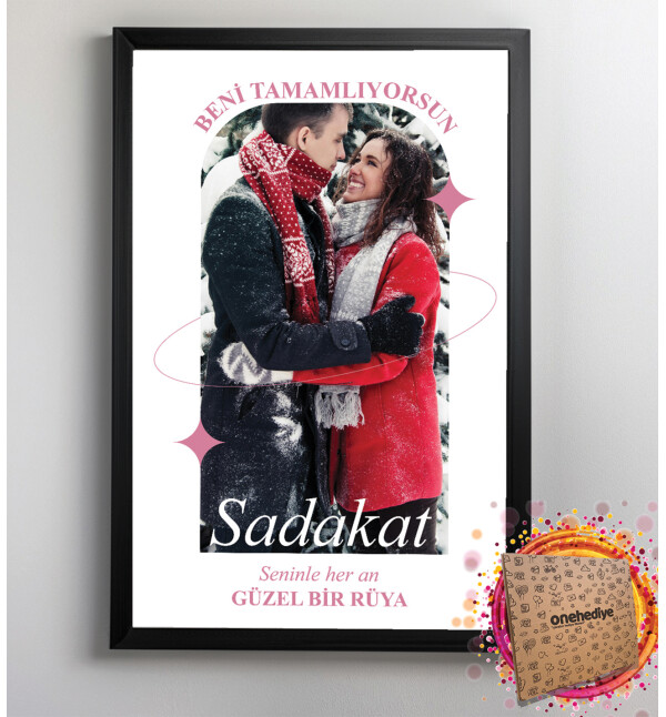 Kişiye Özel Fotoğraflı ve Mesajlı Sadakat Tasarım 21x30 Fotoğraf Anı Çerçevesi