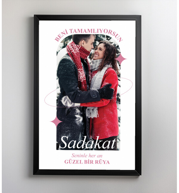 Kişiye Özel Fotoğraflı ve Mesajlı Sadakat Tasarım 21x30 Fotoğraf Anı Çerçevesi