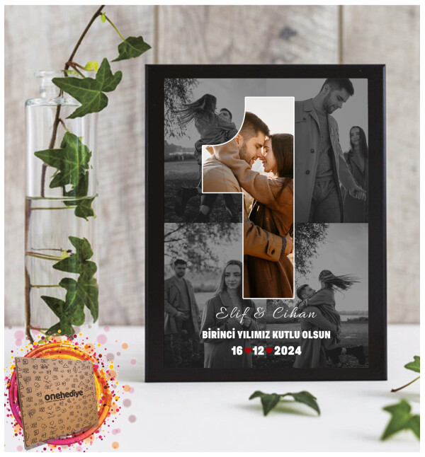 Kişiye Özel Kendin Tasarla 5 Fotoğraflı İsimli Mesajlı Fotoğraf Çerçevesi 