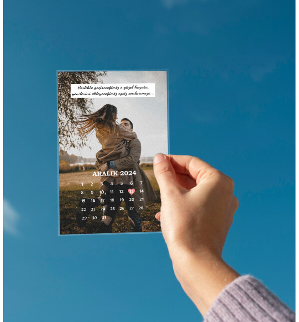Kişiye Özel Kendin Tasarla Fotoğraflı Mesajlı Takvim Tasarım Masaüstü Plak Fotoğraf Çerçevesi