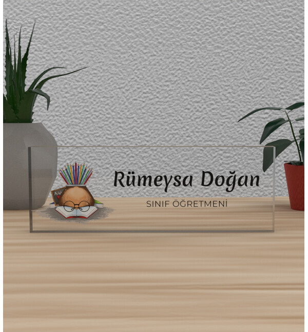 Kişiye Özel Kendin Tasarla Kalemlik Tasarım Öğretmene Meslek Ünvan Masa Üstü İsimlik