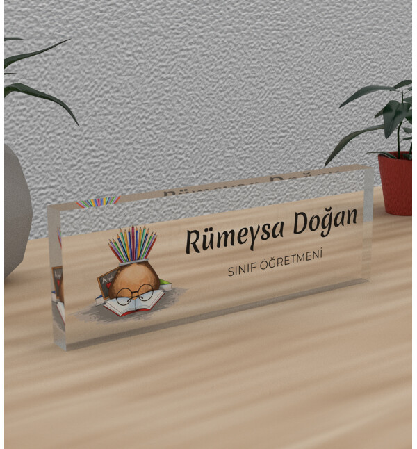 Kişiye Özel Kendin Tasarla Kalemlik Tasarım Öğretmene Meslek Ünvan Masa Üstü İsimlik