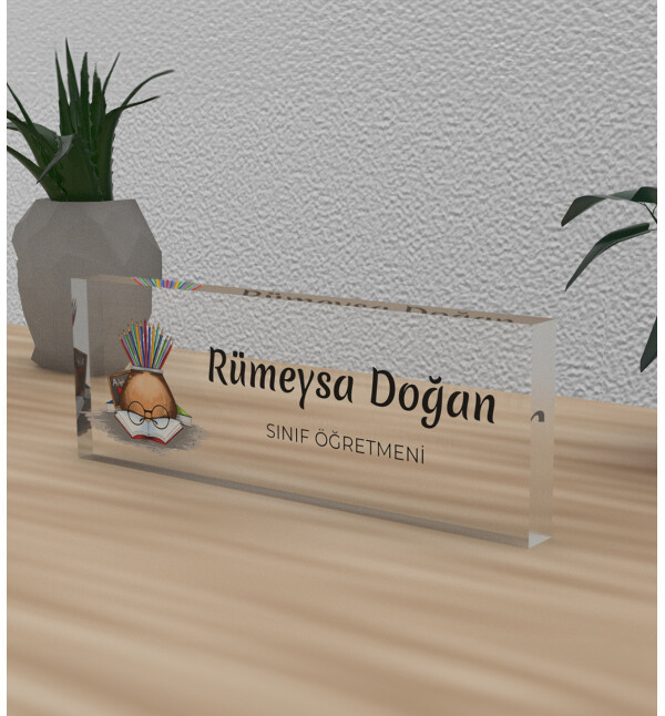 Kişiye Özel Kendin Tasarla Kalemlik Tasarım Öğretmene Meslek Ünvan Masa Üstü İsimlik