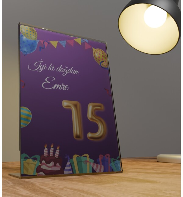 Kişiye Özel Mesajlı Kendin Tasarla Balon Sayılı Tablo Doğum Günü Hediyesi Doğum Günü Parti Masa Süsü Fotoğraf Çerçevesi