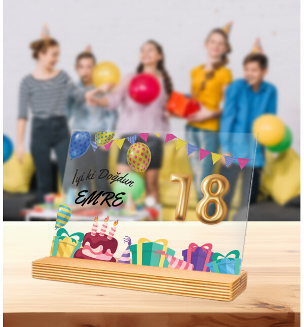 Kişiye Özel Mesajlı Kendin Tasarla Balon Sayılı Tablo Doğum Günü Hediyesi Doğum Günü Parti Masa Süsü Fotoğraf Çerçevesi