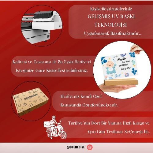 Kişiye Özel Mesajlı Kendin Tasarla Erkek Bebek Doğum Günü Hediyesi Doğum Günü Parti Masa Süsü Fotoğraf Çerçevesi