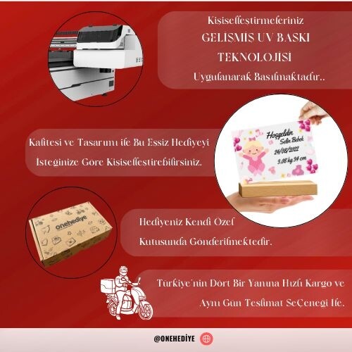 Kişiye Özel Mesajlı Kendin Tasarla Mesajlı Kız Bebek Doğum Günü Hediyesi Doğum Günü Parti Masa Süsü Fotoğraf Çerçevesi