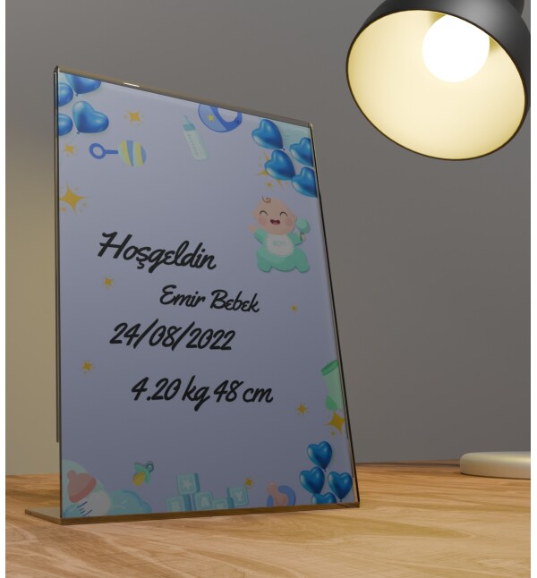 Kişiye Özel Mesajlı Kendin Tasarla Spotify Şarkı Barkodlu Erkek Bebek Doğum Günü Hediyesi Doğum Günü Parti Masa Süsü Fotoğraf Çerçevesi