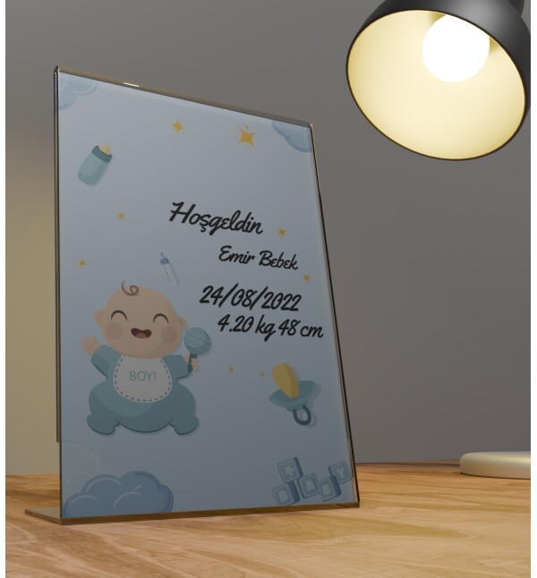 Kişiye Özel Mesajlı Kendin Tasarla Spotify Şarkı Barkodlu Erkek Bebek Doğum Günü Hediyesi Doğum Günü Parti Masa Süsü Fotoğraf Çerçevesi