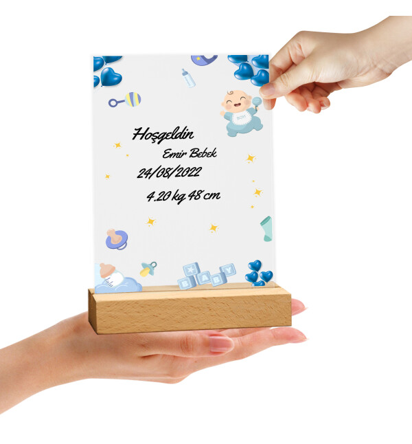 Kişiye Özel Mesajlı Kendin Tasarla Spotify Şarkı Barkodlu Erkek Bebek Doğum Günü Hediyesi Doğum Günü Parti Masa Süsü Fotoğraf Çerçevesi