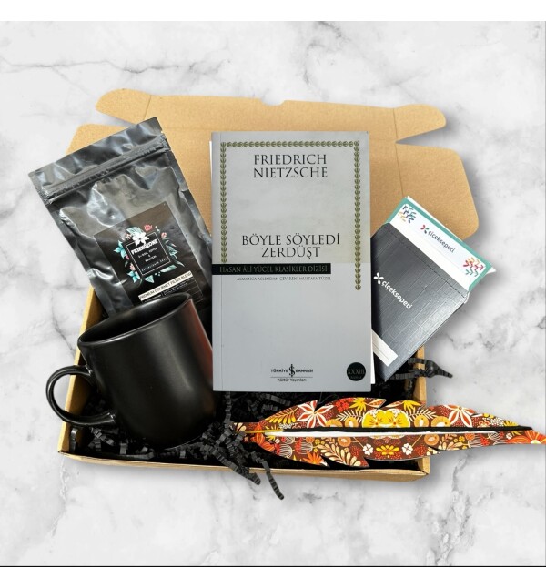 Kitap Seçmeli Filtre Kahve Siyah Kupa Tütsü Hediye Seti