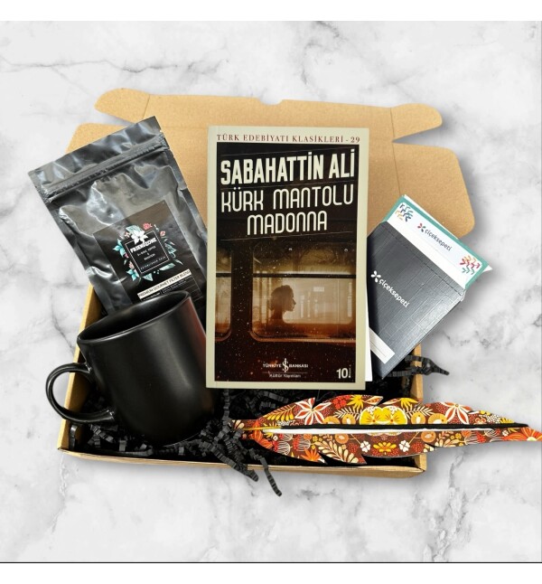 Kitap Seçmeli Filtre Kahve Siyah Kupa Tütsü Hediye Seti