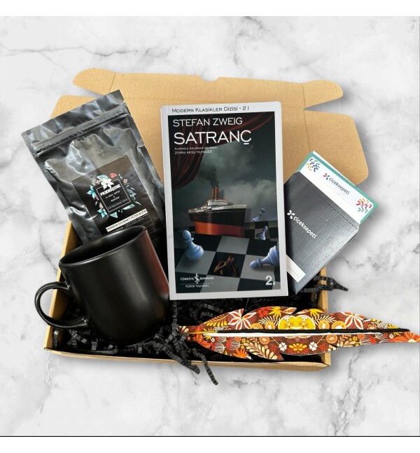 Kitap Seçmeli Filtre Kahve Siyah Kupa Tütsü Hediye Seti
