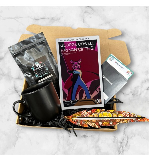 Kitap Seçmeli Filtre Kahve Siyah Kupa Tütsü Hediye Seti