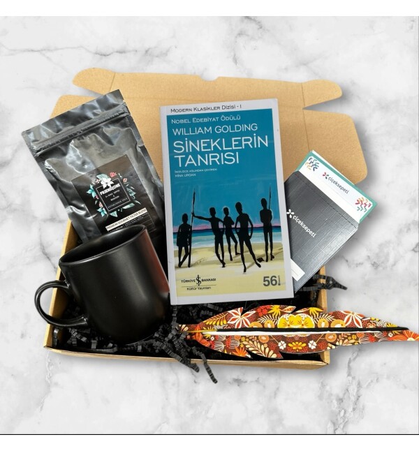 Kitap Seçmeli Filtre Kahve Siyah Kupa Tütsü Hediye Seti
