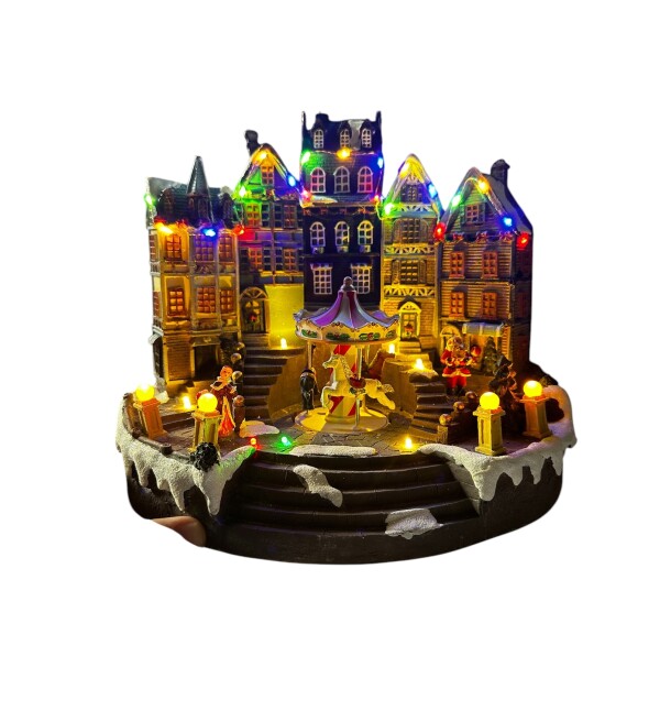 Premium Mega Boy Kar Küresi Mahalle Amsterdam Evleri Atlı Karınca