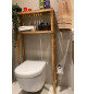 Çamaşır Makinesi Üstü ve Klozet Üstü  Düzenleyici Dolap Ahşap Banyo Dolabı 2 Raflı Banyo Rafı Düzenleyici Mob176