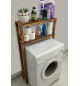Çamaşır Makinesi Üstü ve Klozet Üstü  Düzenleyici Dolap Ahşap Banyo Dolabı 2 Raflı Banyo Rafı Düzenleyici Mob176