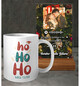 Kişiye Özel İsimli Yılbaşı Noel Baba Sesi Tasarımlı Beyaz Kupa ve Fotoğraflı Yılbaşı Mutlu Yıllar Christmas Tasarımlı Masaüstü Plak oh1240